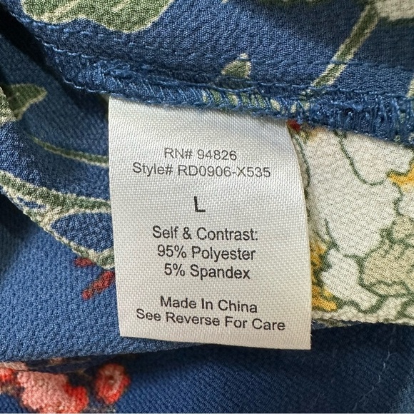 Tempted L Blue V-Neck Floral Print Sleevess Shift Dress - Picture 5 of 6